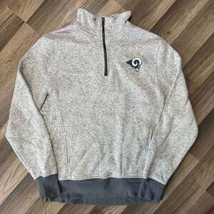 OTS Los Angeles Rams 1/4 Zip Pullover Sweatshirt Gray Men's Large